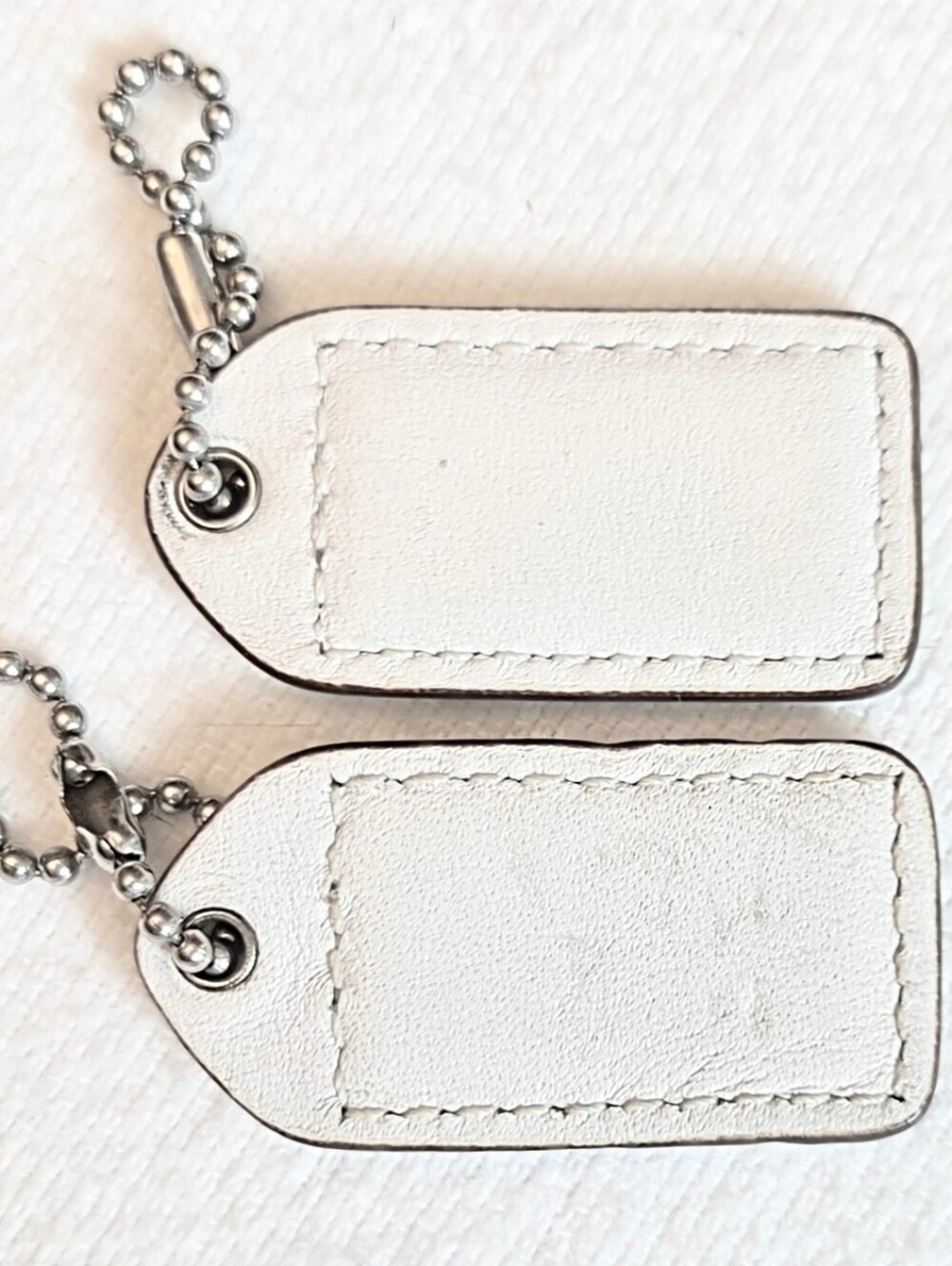 Coach yellow and white small 1¾ x 7/8 key fob hand tags for purse bag .... - Picture 2 of 3